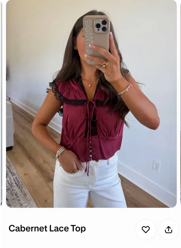 Shop the Muse Cabernet Lace Top Red - Image 2