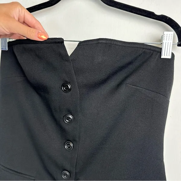 NWT Commense Button Down Tube Top Sz Medium Black - Image 11