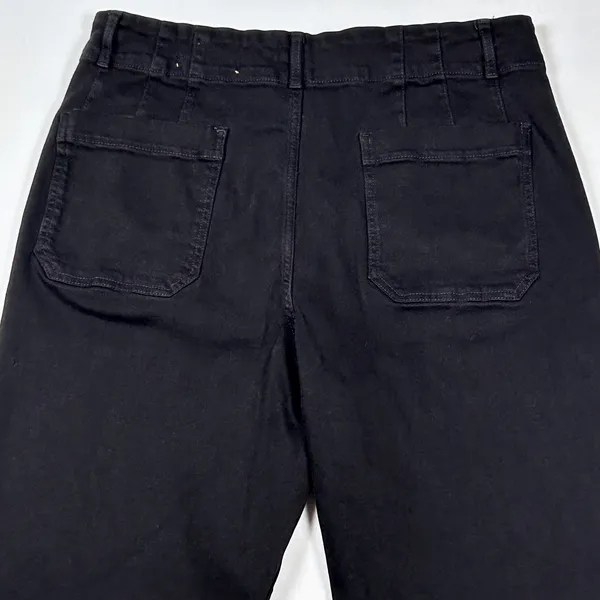 Anthropologie Maeve Jeans Women's 34 Colette Crop Wide Leg High Rise Pant Black - Image 10