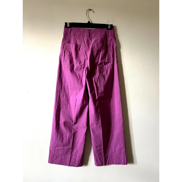 Maeve Anthropologie The Colette Pants Pink Size 25 Viscose Linen Cotton - Image 4
