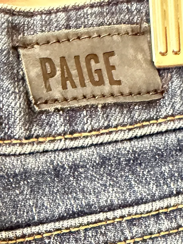 PAIGE Medium Blue Cropped Ankle Jeans, Size 32 - Image 6