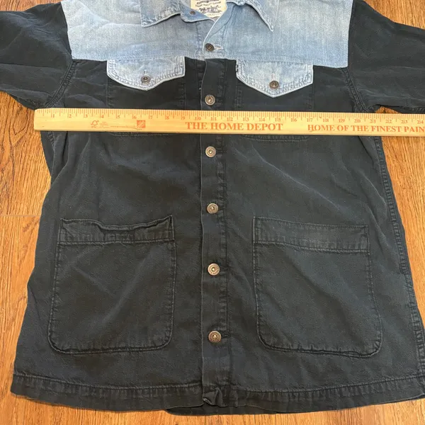 Levis Oversized Cowgirl Mix Up Two Tone Denim Chore Jacket Womens‎ S western - Image 4