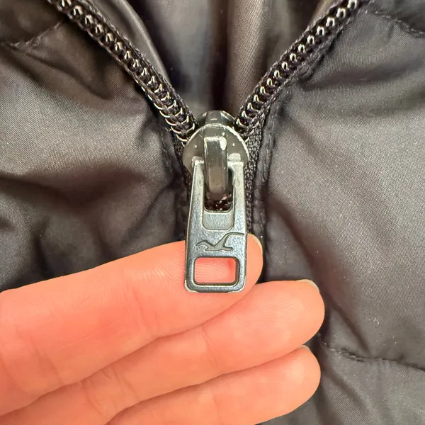 Hollister Y2K Winter Filled Puffer Coat Zip Front Hooded Belted Black Medium - Image 3