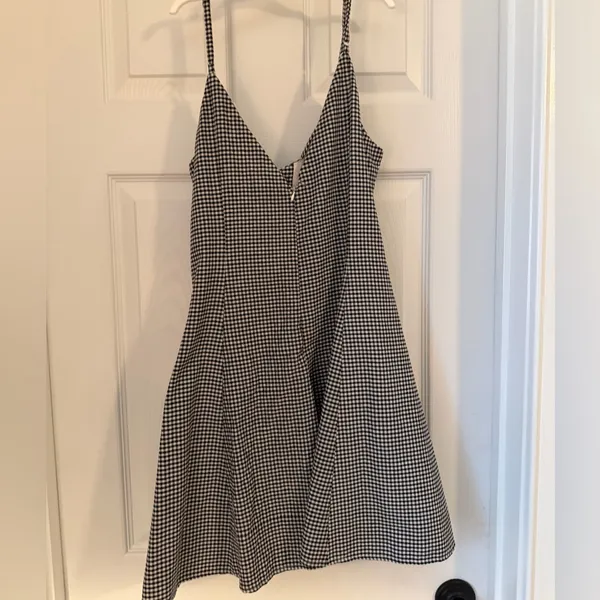The Vintage Shop Black and White Checkered Mini Dress - Image 3