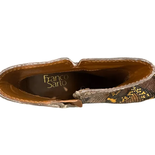 Franco Sarto Generous Snake Skin Block Heel Square Toe Generous Leather Boot 7.5 - Image 8