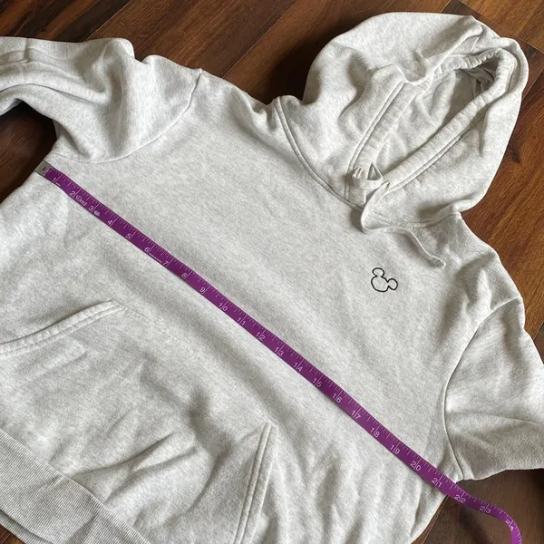 4/$20 H&M Disney Mickey Mouse Hoodie Light Gray Slim Fit - Image 7