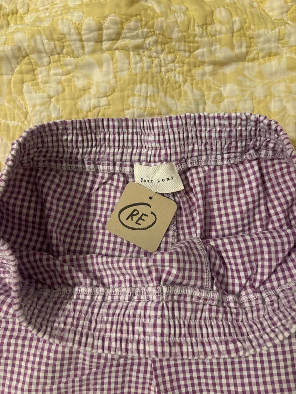 Purple and White Gingham Shorts - Image 3