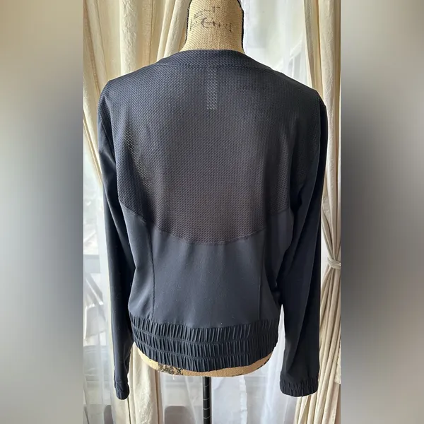 Lucy Black Supplex Nylon Blend Stretch Mesh Zip Front Jacket Size L - Image 6