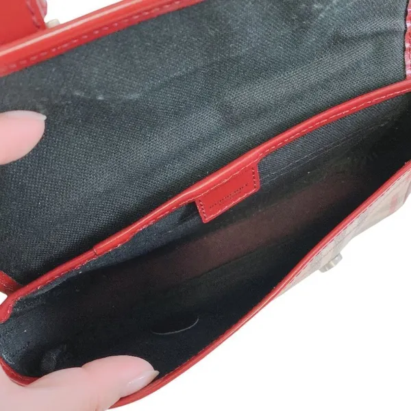 BURBERRY‎ RED, CANVAS LEATHER SHOULDER BAG - Image 10