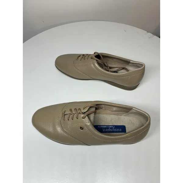 Easy Spirit Women's Motion Lace up Oxford Leather Shoes Size 6.5 Beige - Image 2