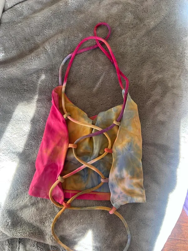 Tie dye workout crop top Multiple - Image 3