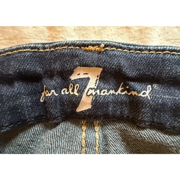 7 For All Mankind Jeans Womens Size 31 Blue Straight Leg Dark Wash Stretch Denim - Image 3