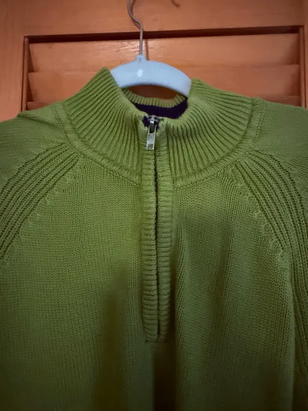 Bill Blass quarter zip sweater green xl - Image 2