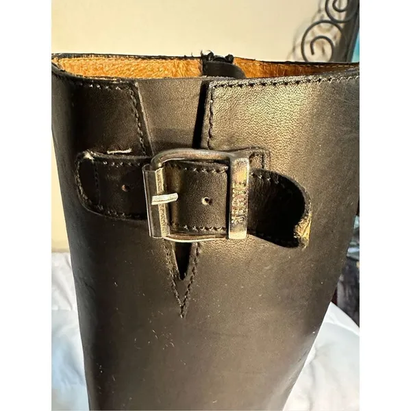 FRYE Black Leather Riding Boots Size 5.5 B with Zipper - Image 5