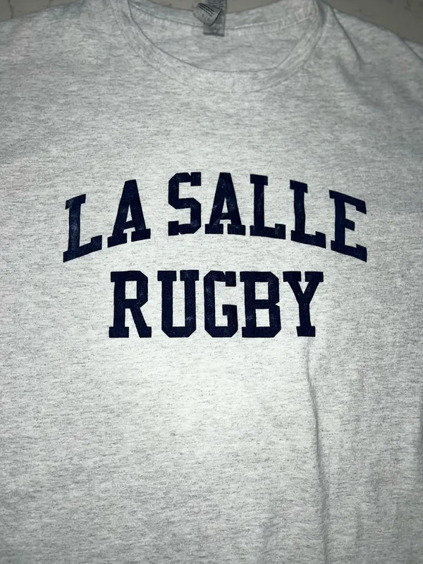 LaSalle Rugby Tshirt Gray Size L - Image 4
