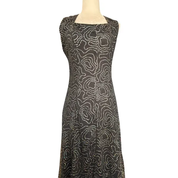 Vintage‎ All That Jazz Black Mesh Rhinestone Maxi Dress Open Back Party Wedding - Image 5