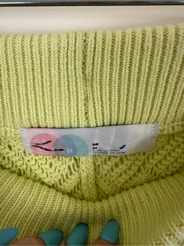 Free People FP Beach Get Away Fauxchet Lime Green Pants Size Medium - Image 5