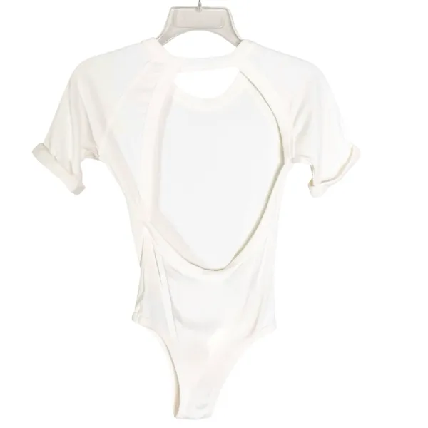 NWT The Line By K Remy Short Sleeve Bodysuit Ivory Size M - Image 8