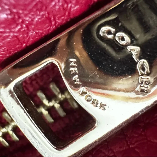 COACH Isabella Vibrant RED Leather Bag Shoulder Pebble Gold Hardware Handbag. - Image 7