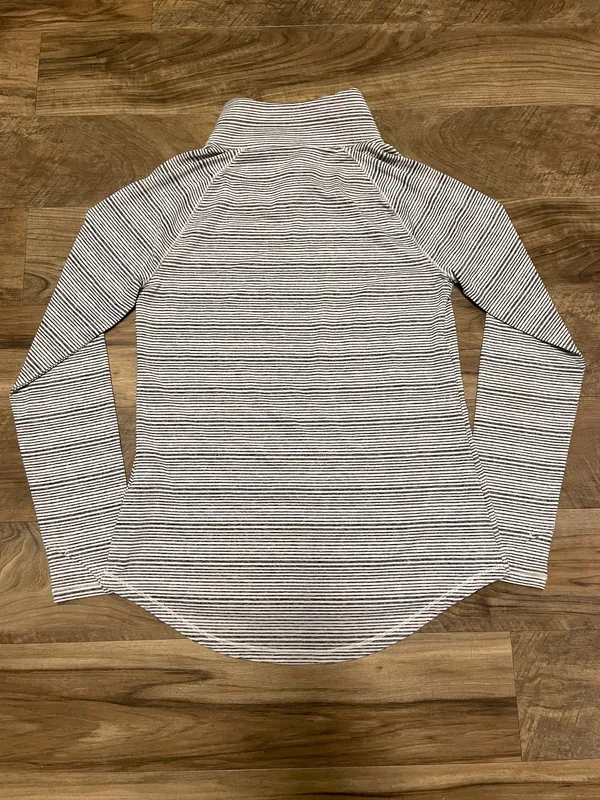 Under Armour Womens Striped Funnel Neck Pullover Zinger Top Black White Size Medium - Image 7