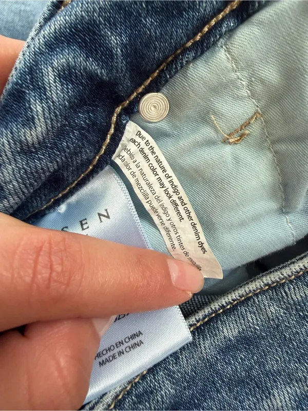 Risen Jeans Size 11 Straight Leg Blue Denim Distressed Wash - Image 7