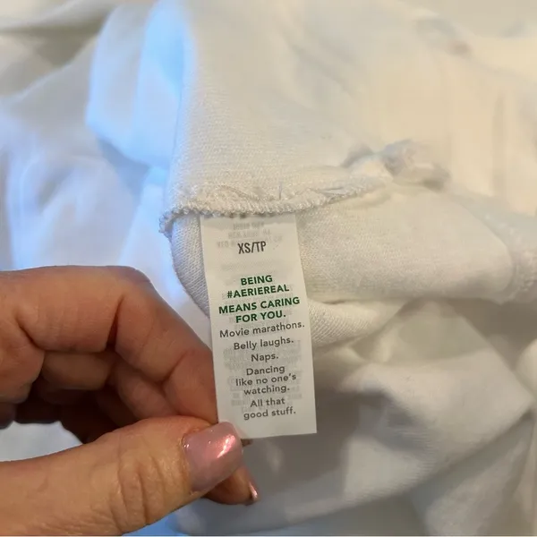 aerie White Long Sleeve Top XS - Image 6