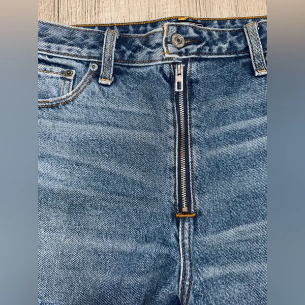 NWT Abercrombie & Fitch Annie High Rise Short 100%cotton 29/8Zipper Cut Off Blue - Image 14