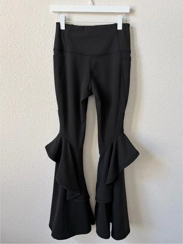 A Rare Bird Flare Bottom Legging Black Size Small Bohemian Goth - Image 2