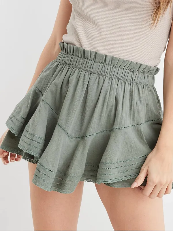 Aerie Rock 'n' Ruffle Skort in Black Size XS Coastal Resortwear Vacation - Image 6
