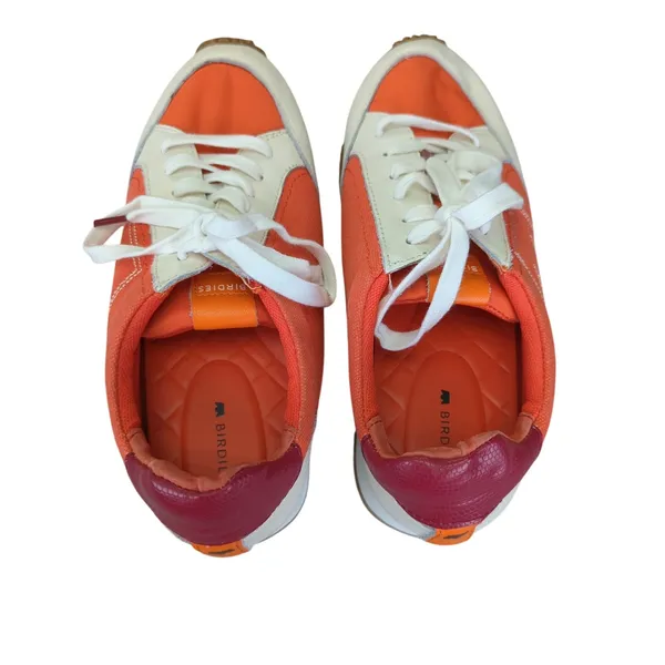 Birdies Roadrunner Women's‎ Sneakers 7 Orange White Leather Accent Casual Shoes - Image 6