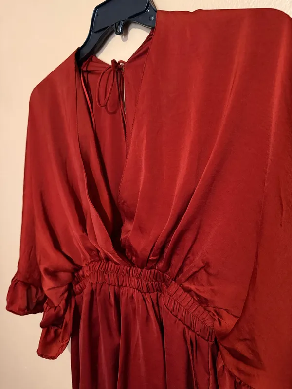 Glam Flowy Burnt Orange Romper  - Image 4