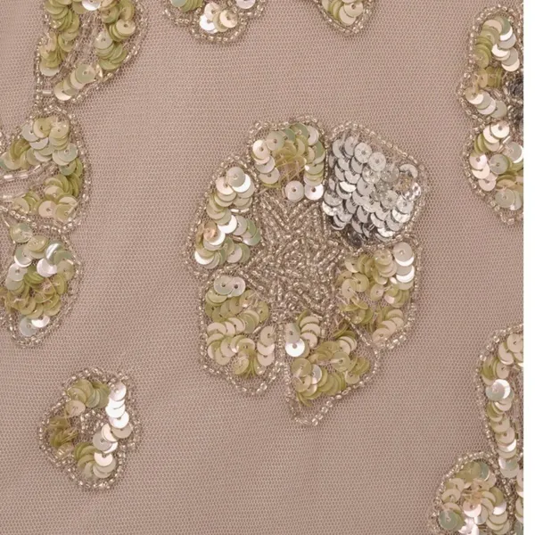 Adrianna Papell Sequin Floral High Neck Column Gown, Size 8, Marble/Mauve,‎ NWT - Image 6
