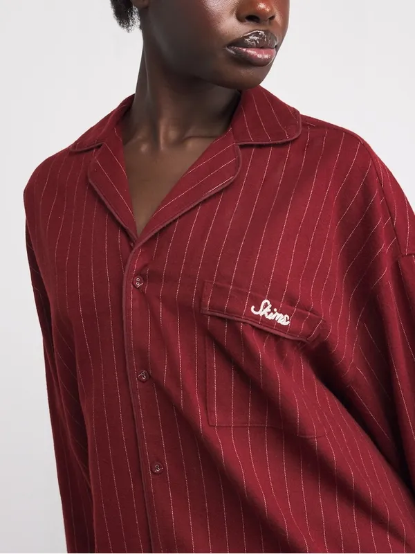 Skims Elevated Flannel Pinstripe Pajama Set - Image 2