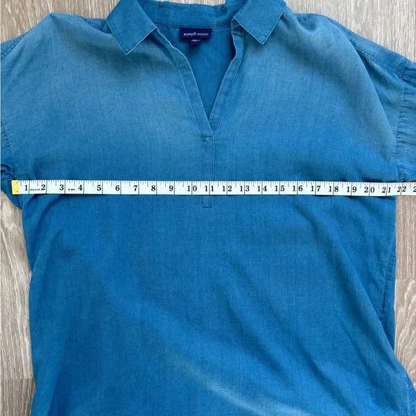 J. Jill Top Womes Size Small Cotton Chambray Tunic Minimalist‎ Western Desert - Image 8