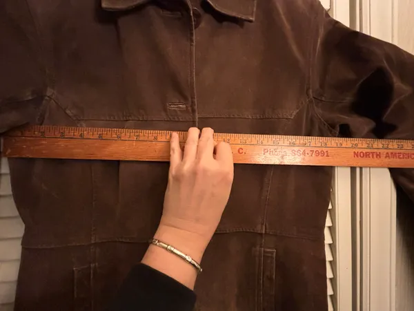 JG HOOK *VINTAGE*1990s* DARK BROWN SUEDE COAT Size M - Image 9