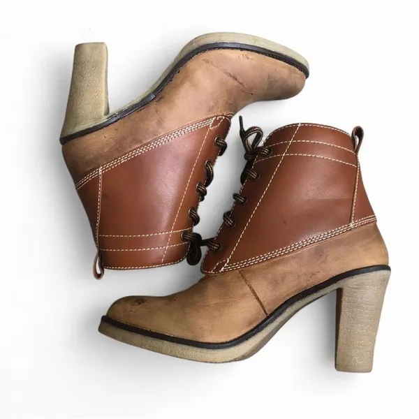 Johnston & Murphy Women's Two-Tone Brown Lace-Up Ankle Boots Size 6.5 M - Image 7