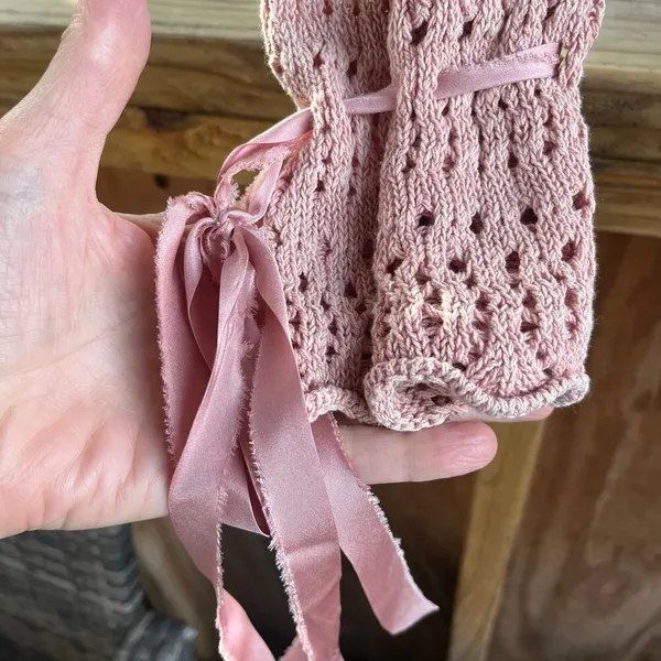 Free People Pointelle Pullover Sweater In Mauve Rose Size L. NEW - Image 11