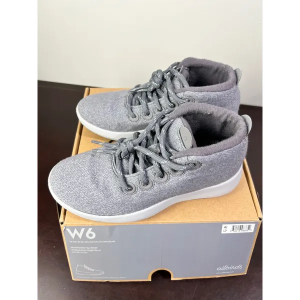 NIB Allbirds Wool Runner-Up Mizzle Grey Water-Repellent Sneakers Size 6 - Image 6