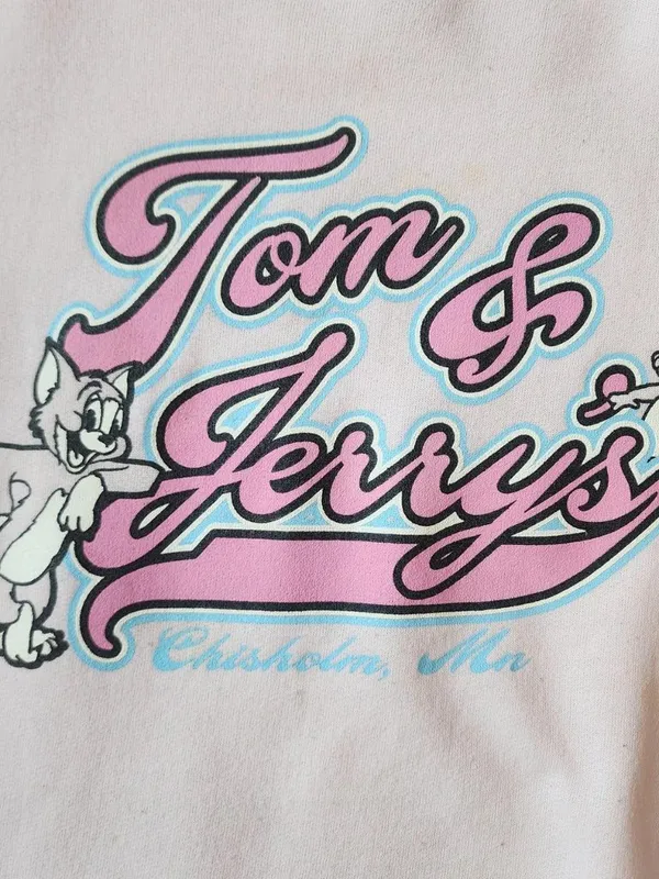 Vintage light pink Tom & Jerry's Bar Sweatshirt - Image 2