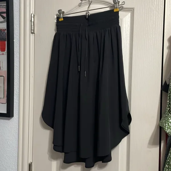 Lululemon Black The Everyday Asymmetric Skirt Minimalist Flowy Lounge Athleisure - Image 2