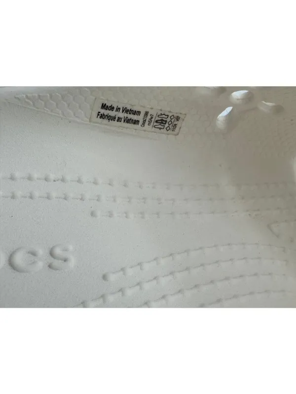 Crocs Classic Floral Cutout Sandals 210966 White Slip On Slide Men's 5 Women's 7 - Image 5