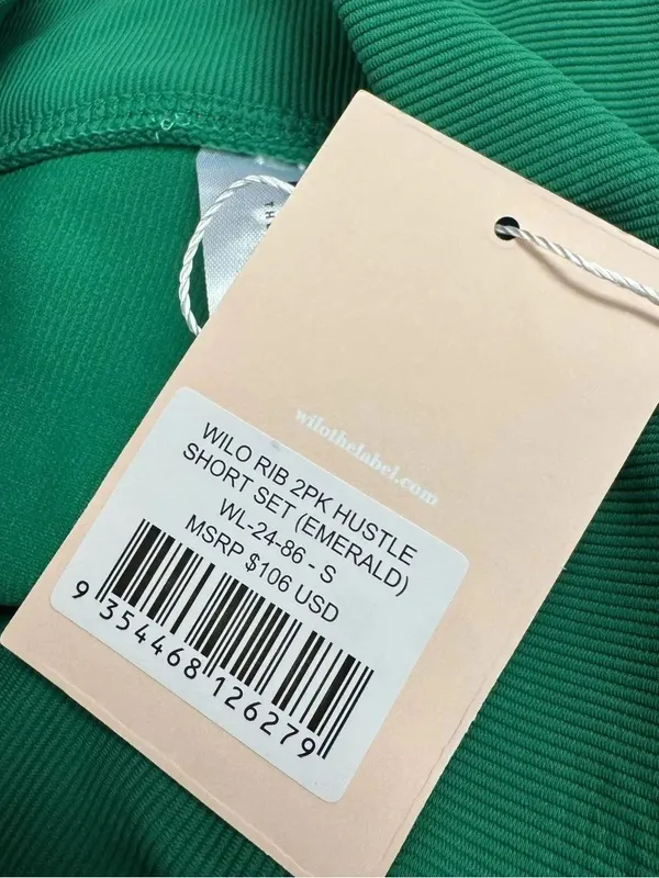 Wilo the Label Hustle Shorts Ribbed Crossover Emerald Green Women’s Small - Image 4