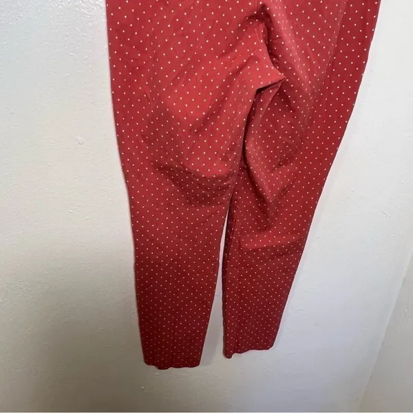 Old Navy Women's Size 6 Pixie High Rise Ankle Pant Gooseberry Red Pink Polka Dot - Image 9
