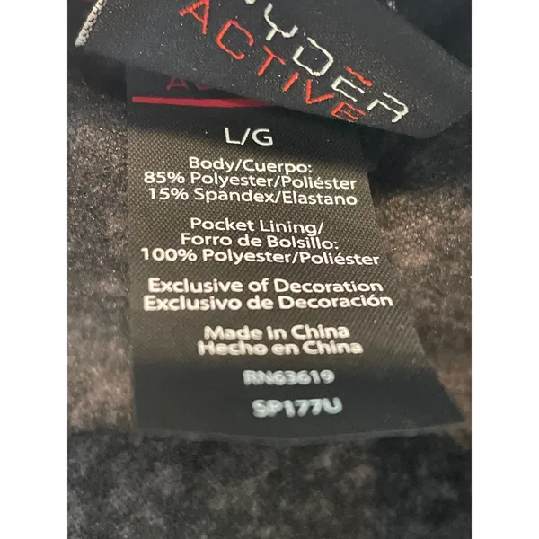 Spyder Active L Charcoal Gray Fleece Quarter‑Zip Pullover High‑Low Hem - Image 7