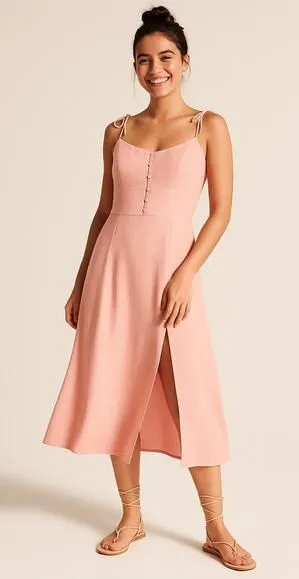 Abercrombie & Fitch Pink Maxi Dress - Size L - Image 5