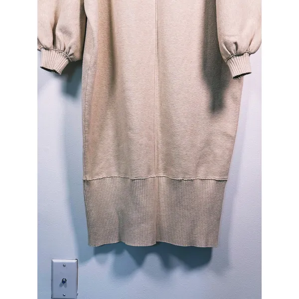 Free People Oversized Midi Sweater Dress Size S Beige Minimal Fall Lagen Scandi - Image 8