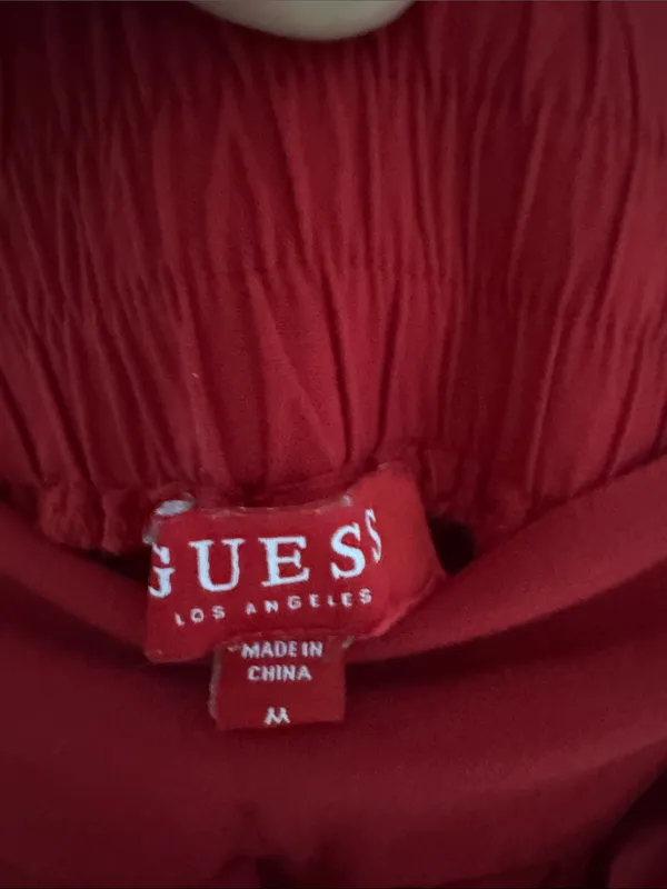 Guess 90’s Red Wide Leg Tie-Waist Pants - Image 2