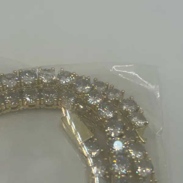 Moissanite Tennis Chain 5mm 22 Inch Gold New VVS1 D No Pass Hyperallergenic - Image 3