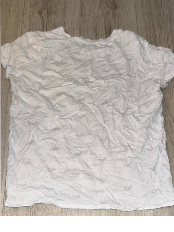 Victoria’s Secret pink white grey gray short sleeve shirt top - Image 2
