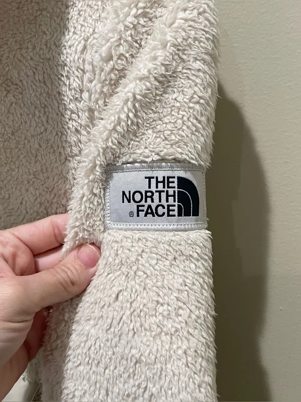 The North Face Sherpa Fleece Pullover Ivory Womens Size XS Hooded Quarter Zip - Image 4